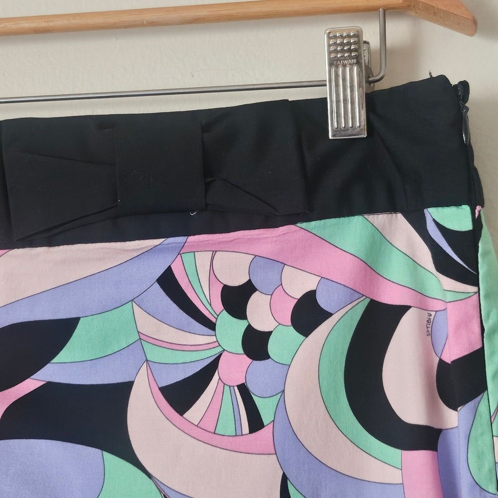 Tibi‎ Psychedelic Swirl Print Pencil Skirt Pastel Hippie Retro Art Pop Size 8 - Picture 3 of 10